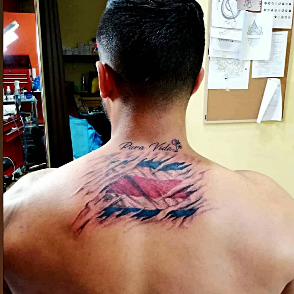 Costa Rica Flag Tattoo