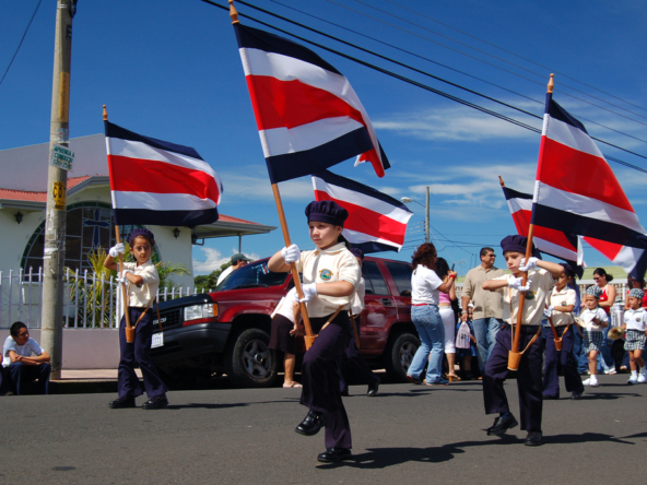 Costa Rica Flag in Parade
