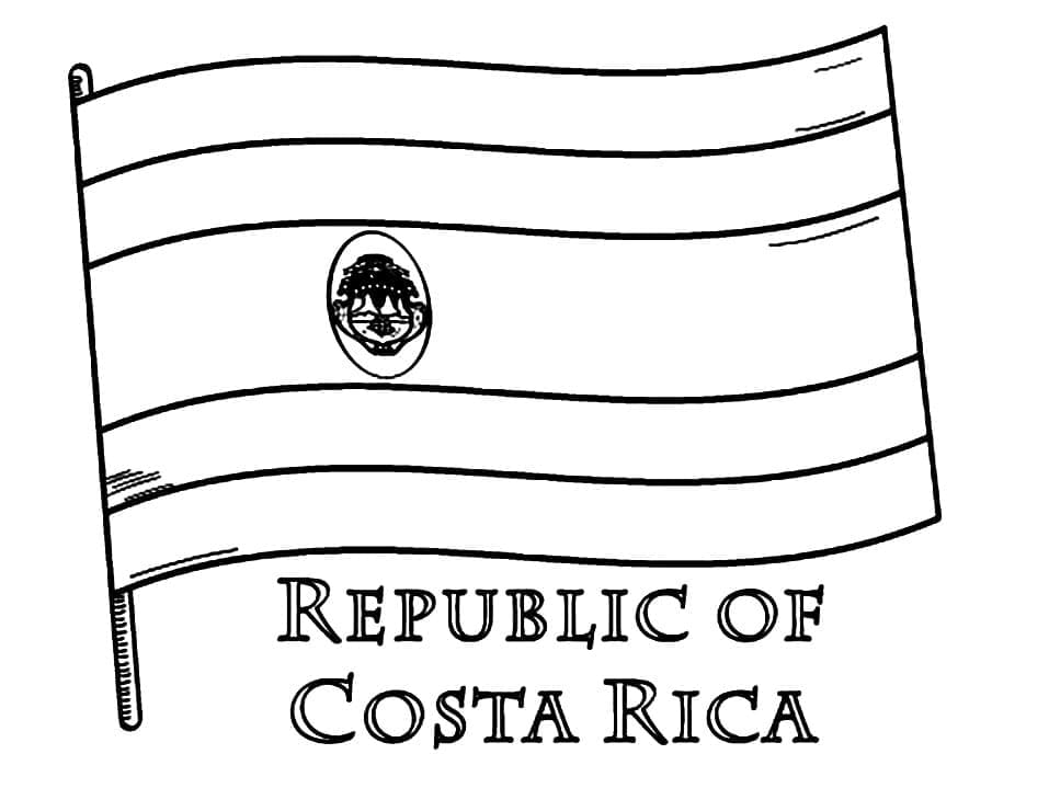 Costa Rica Flag Outline